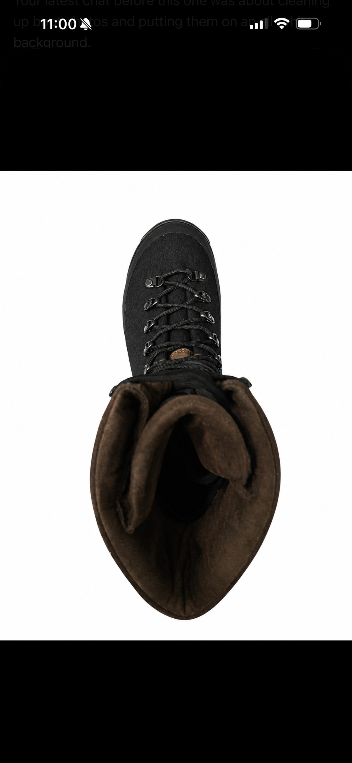 leather boot product view, alternate angle