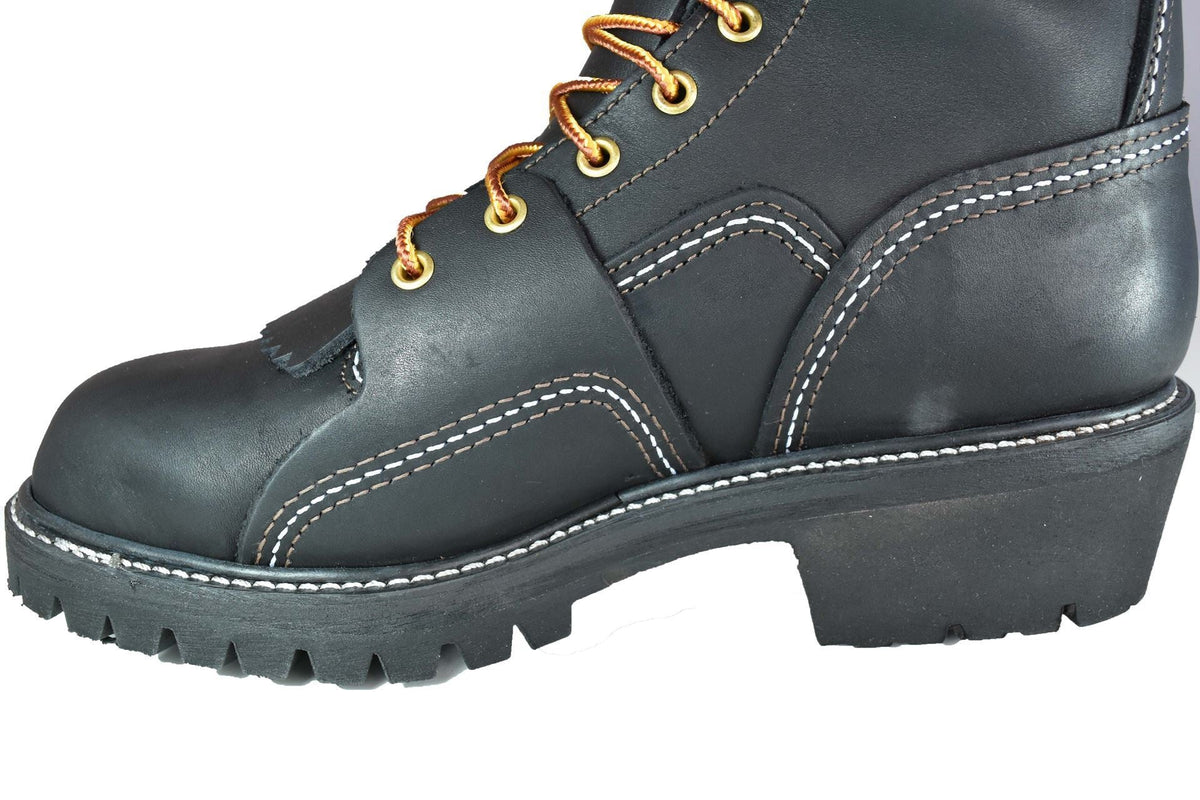 leather boot product view, alternate angle